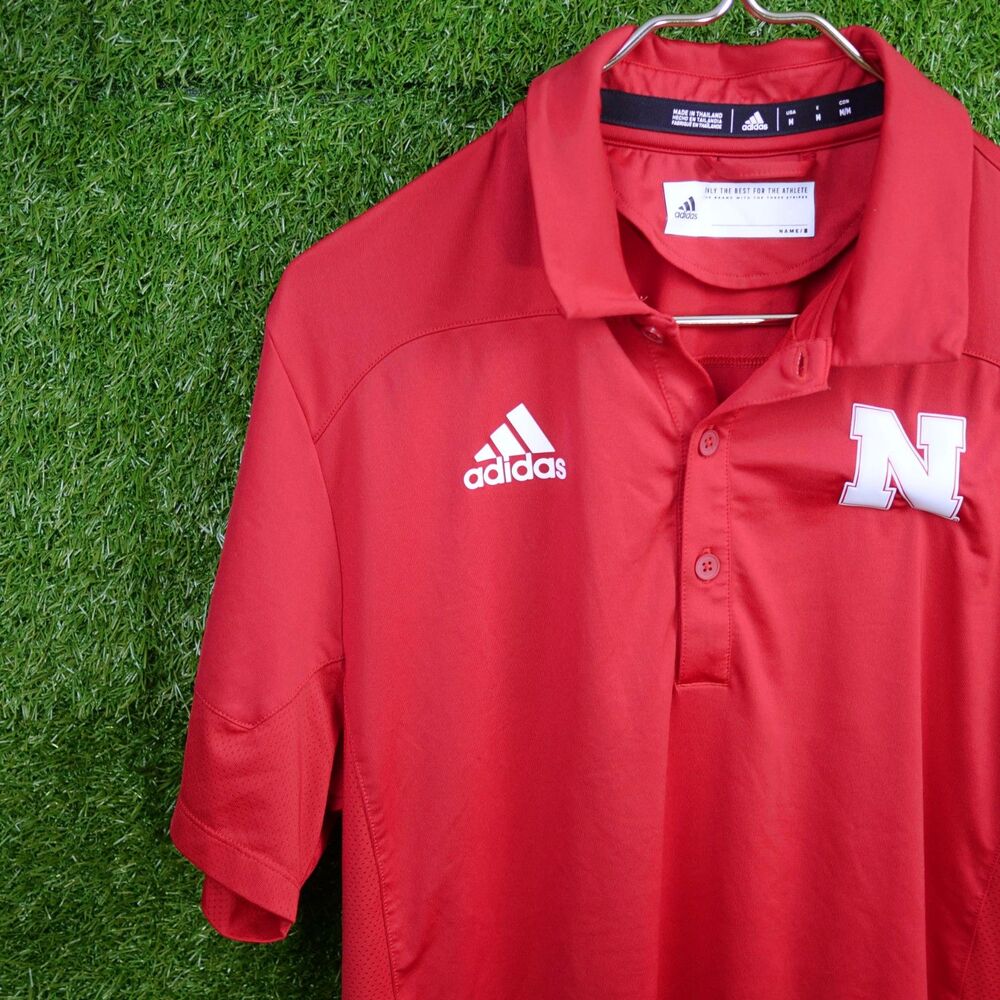 Adidas Nebraska Cornhuskers AeroReady Polo Red - Men's Size M